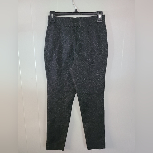 Thalian Black and Gray Herringbone Print Ponte Pant Women's Size 2 - Picture 4 of 7